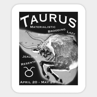 Taurus Negative Traits Sticker